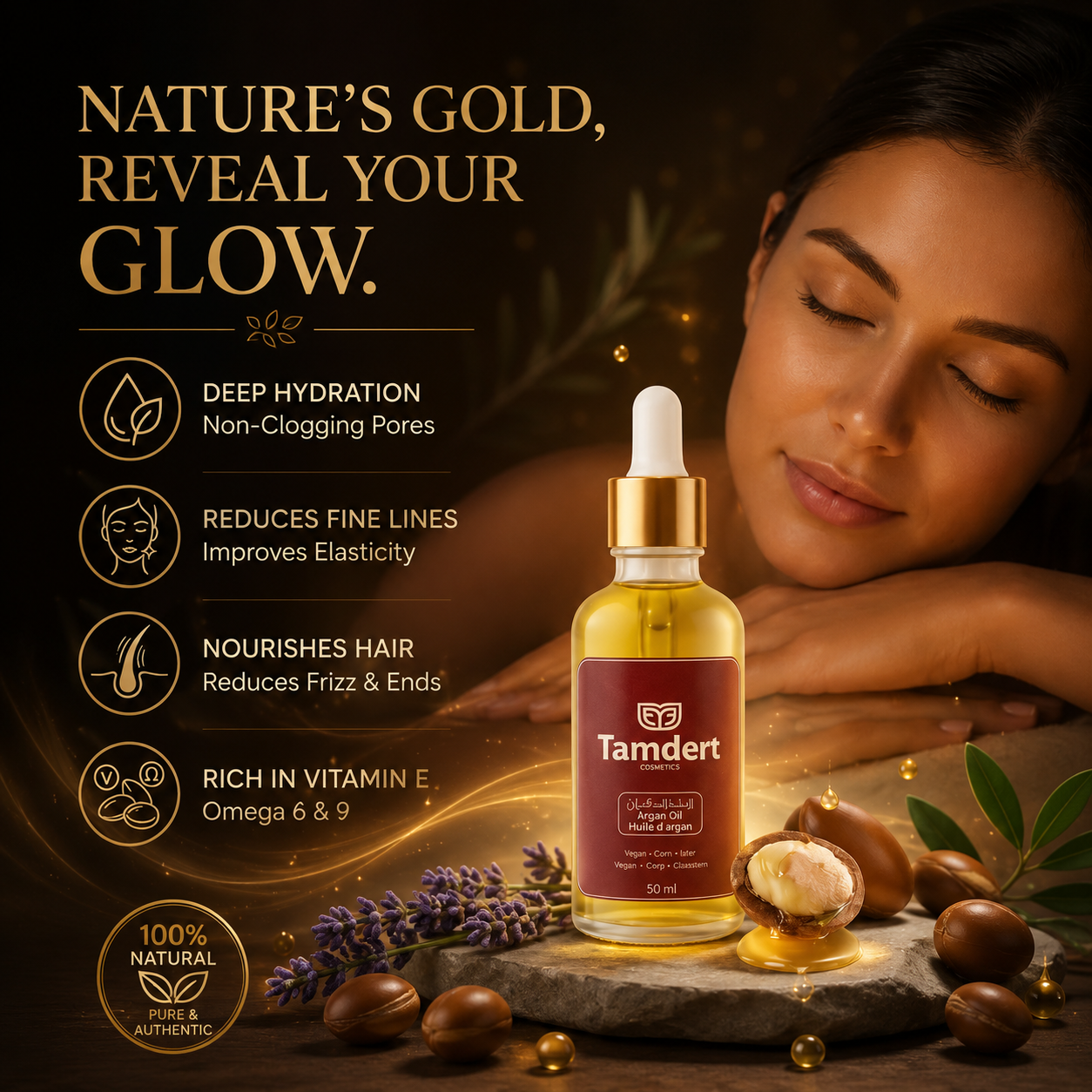 100% Pure Moroccan Argan Oil - Cold-Pressed